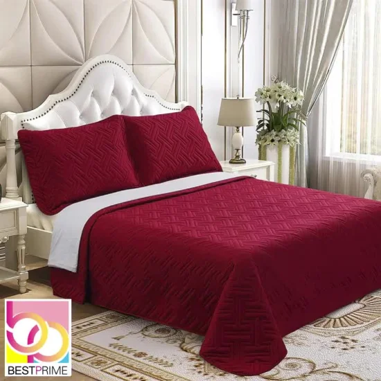 Conjunto de cama de cor sólida colcha decorativa conjunto colcha com almofada com fronha