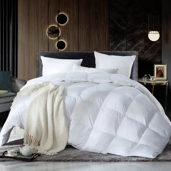 Edredão de penas branco para baixo algodão acolchoado Soft respirável e aconchegante hotel cama doméstica